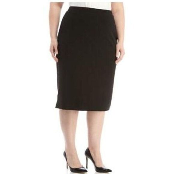 Size PS Kasper Black Elastic Waist Crepe Skirt - Picture 1 of 1